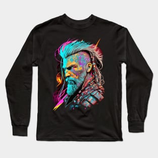 Neon Cyberpunk Viking - V1.11 Long Sleeve T-Shirt